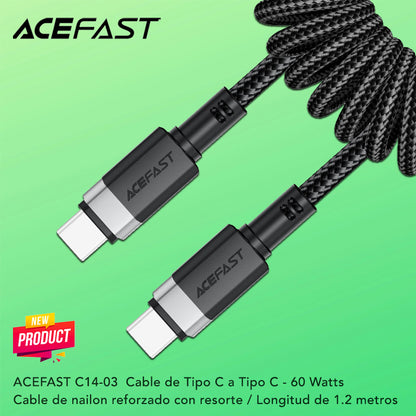ACEFAST C14-03 Cable Tipo C a Tipo C a 60 Watts 2en1