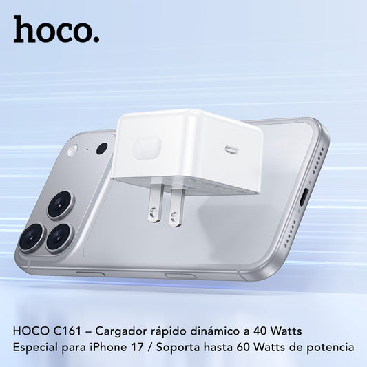 HOCO C161 Cargador Rápido a 40 Watts Dinamico GaN