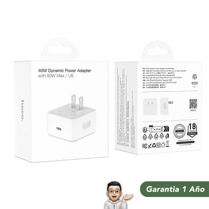 HOCO C161 Cargador Rápido a 40 Watts Dinamico GaN
