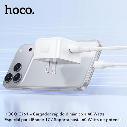 HOCO C161A Set Cargador Rápido a 40 Watts Dinamico GaN
