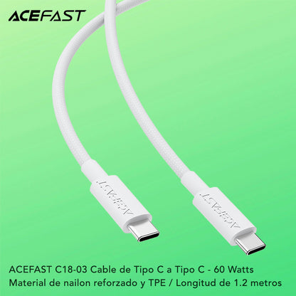 ACEFAST C18-03 Cable Tipo C a Tipo C a 60 Watts