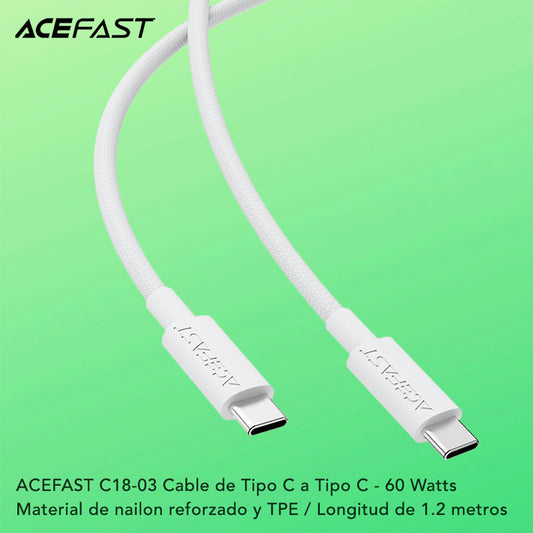 ACEFAST C18-03 Cable Tipo C a Tipo C a 60 Watts