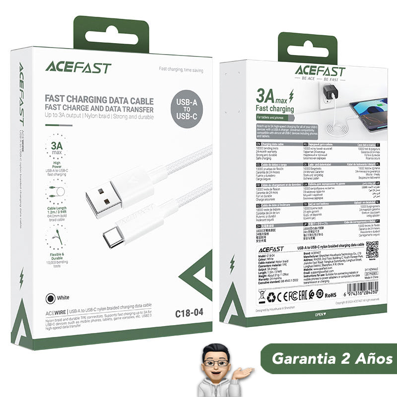 ACEFAST C18-04 Cable Tipo C a USB 3A