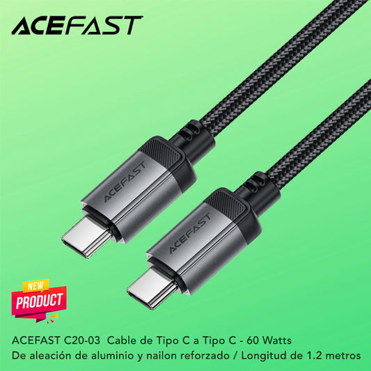 ACEFAST C20-03 Cable Tipo C a Tipo C a 60 Watts
