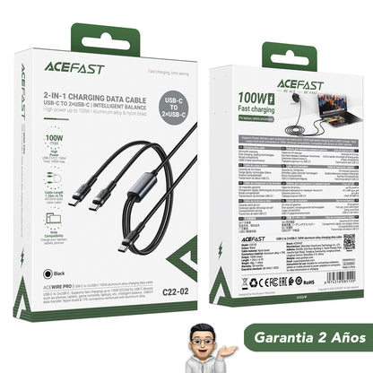 ACEFAST C22-02 Cable Tipo C a Tipo C x 2