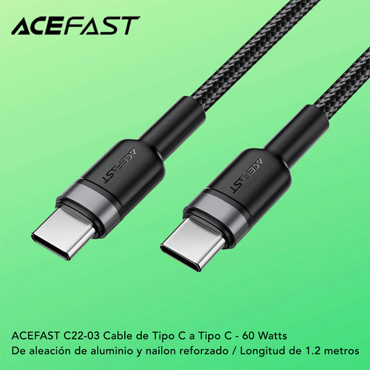 ACEFAST C22-03 Cable Tipo C a Tipo C a 60 Watts