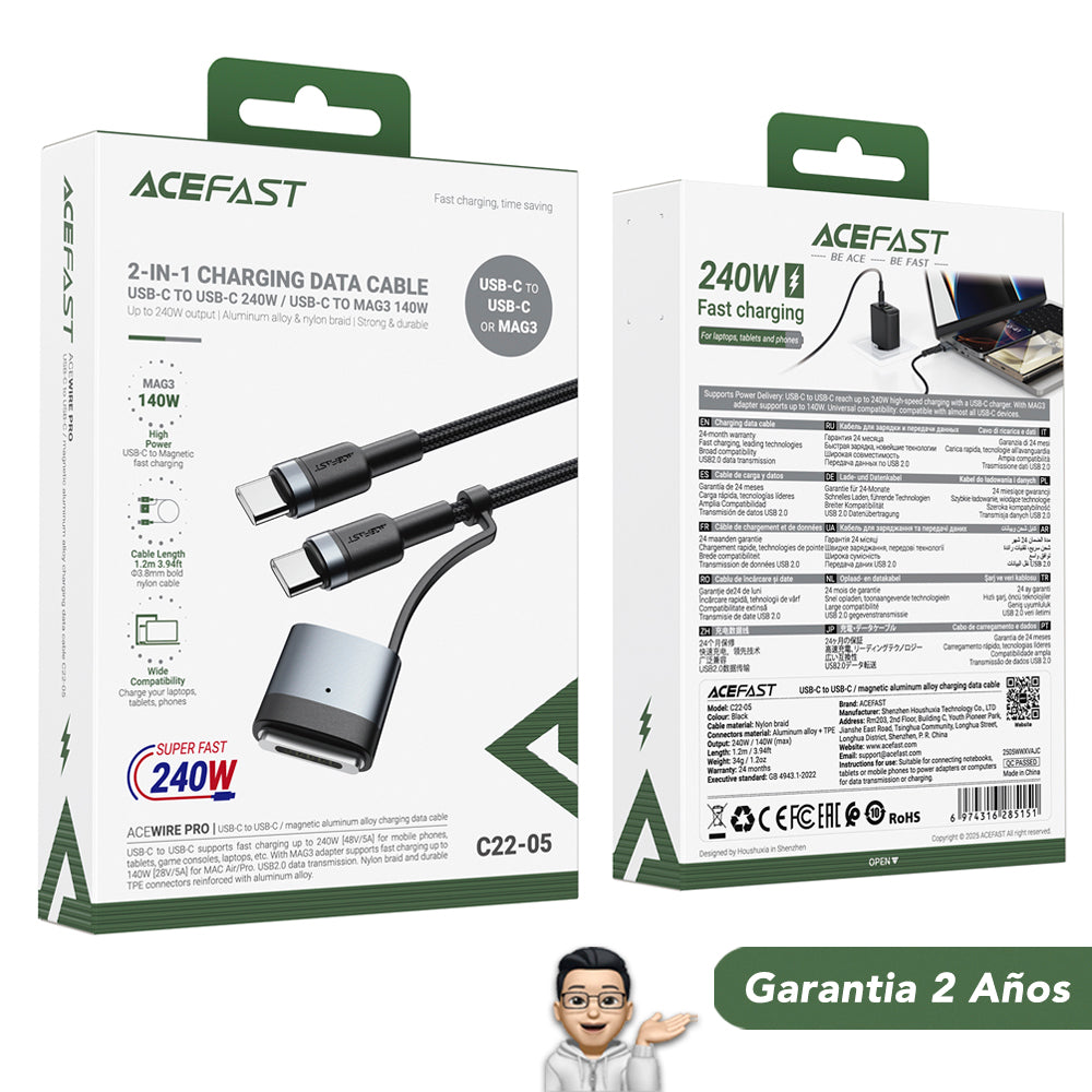 ACEFAST C22-05 Cable Tipo C a Tipo C - Magsafe 3