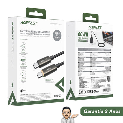 ACEFAST C23-03 Cable Inteligente Tipo C a Tipo C a 60 Watts