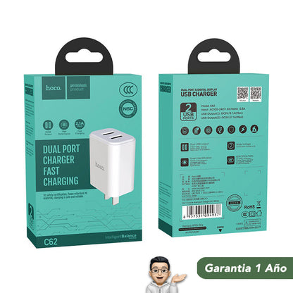 HOCO C62 Cargador Rápido 12 Watts