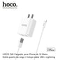 HOCO C62 Cargador Rápido 12 Watts + Cable para iPhone