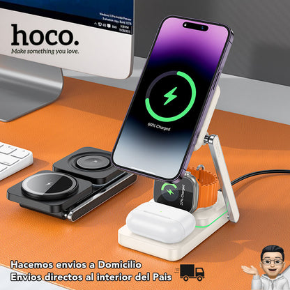 HOCO CQ10 Base inalámbrica 3en1 para iPhone