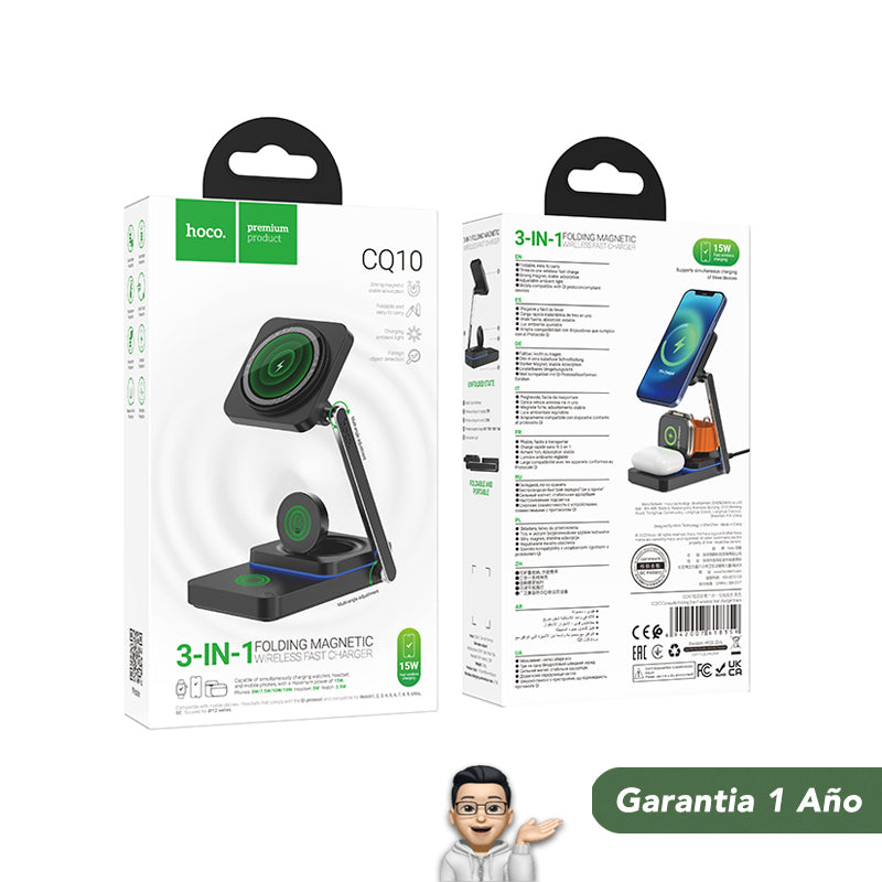 HOCO CQ10 Base inalámbrica 3en1 para iPhone