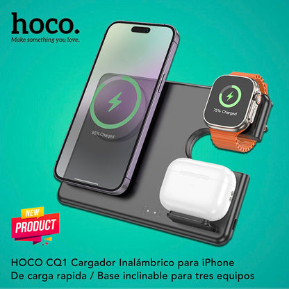 HOCO CQ1 Base inalámbrica 3en1 para iPhone