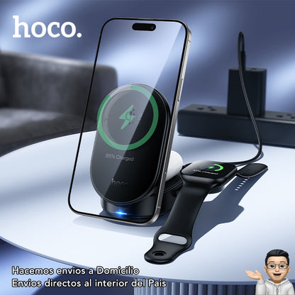 HOCO CQ23 Base inalámbrica Qi2 3en1 para iPhone