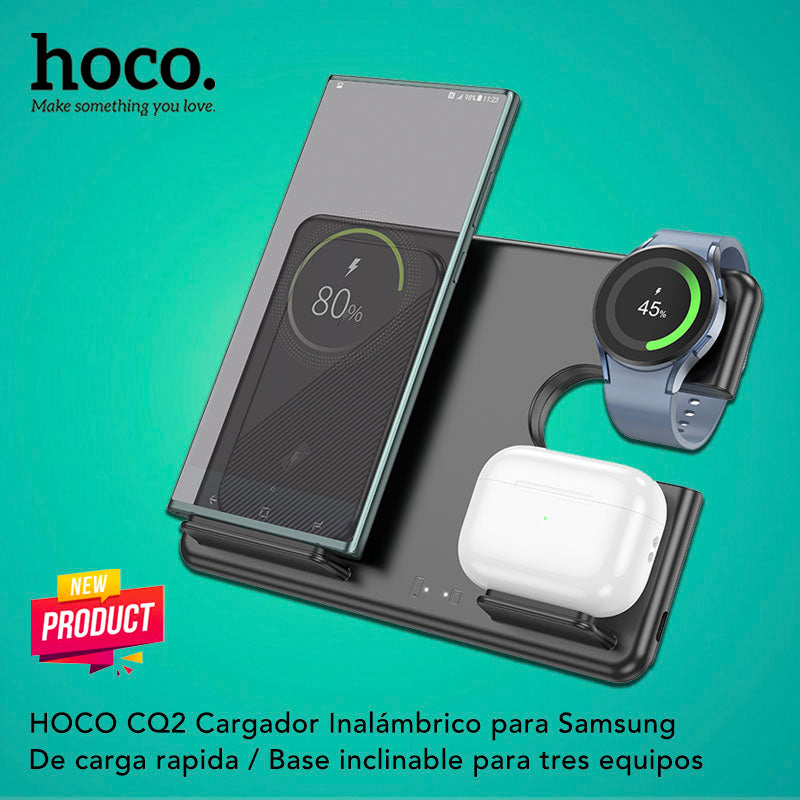 HOCO CQ2 Base inalámbrica 3en1 para Samsung