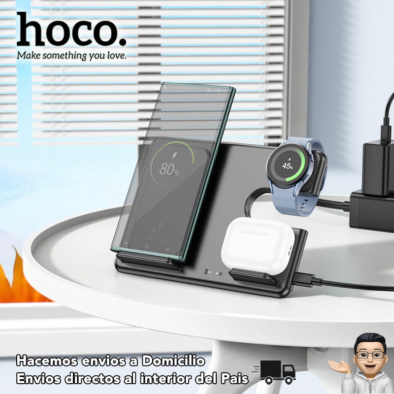 HOCO CQ2 Base inalámbrica 3en1 para Samsung