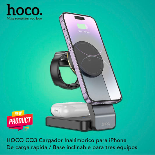 HOCO CQ3 Base inalámbrica 3en1 para iPhone