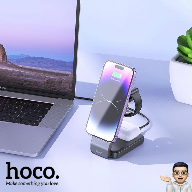 HOCO CQ3 Base inalámbrica 3en1 para iPhone