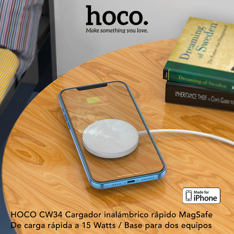 HOCO CW34 Cargador inalámbrico 2en1 MagSafe