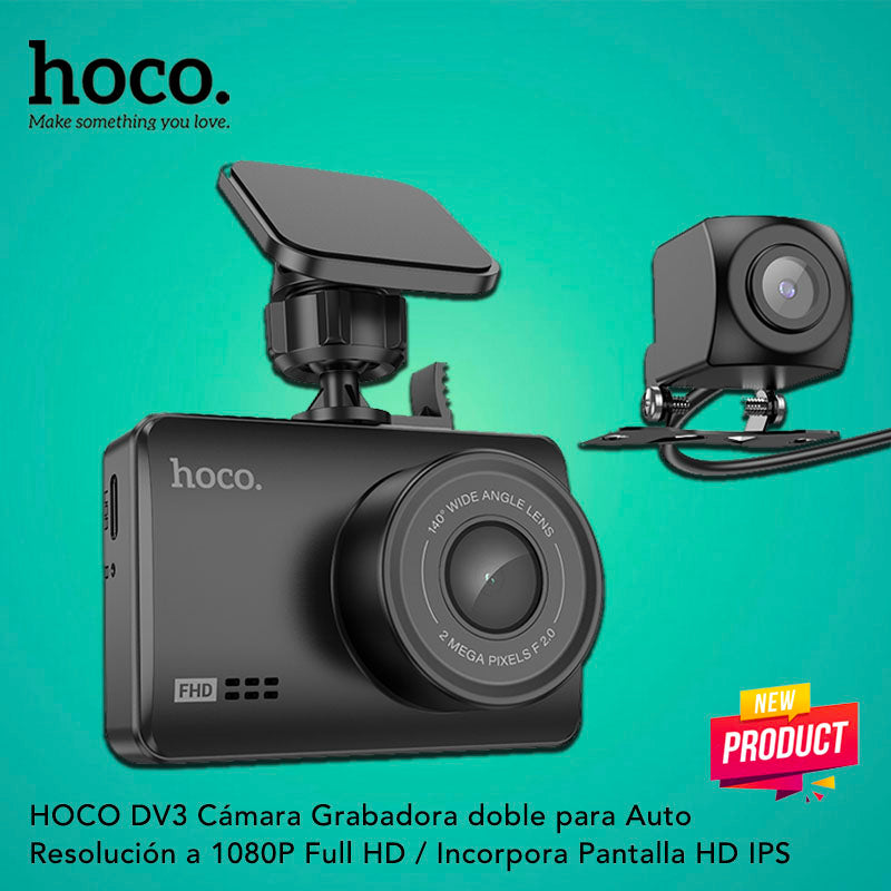 HOCO DV3 Grabadoras para vehículo con pantalla