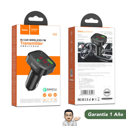 HOCO E59 Transmisor y Cargador de Auto Rápido 18W