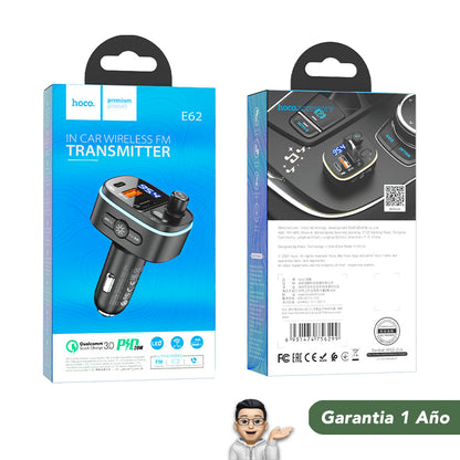 HOCO E62 Transmisor y Cargador de Auto Rápido 20W