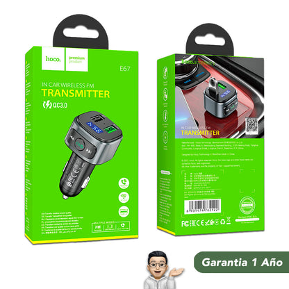 HOCO E67 Transmisor y Cargador de Auto Rápido 18W