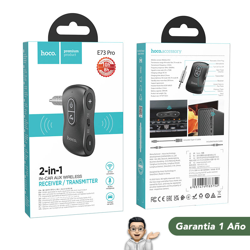 HOCO E73 pro Transmisor & Receptor Bluetooth