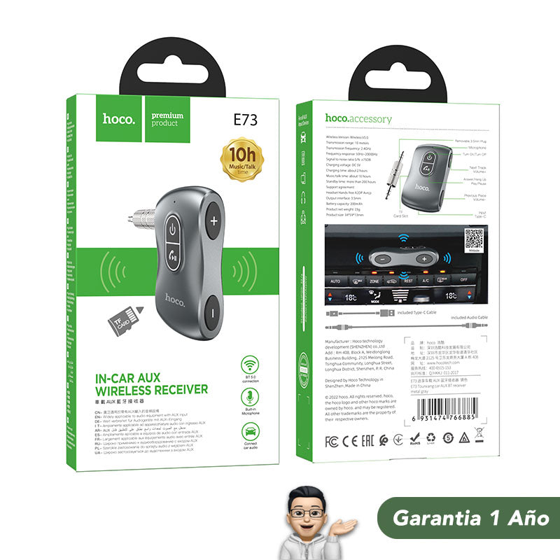 HOCO E73 Receptor Bluetooth con lector Micro SD