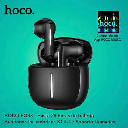 HOCO EQ33 Audífonos TWS compatible con APP
