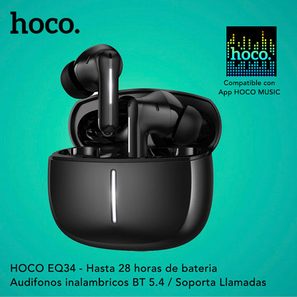 HOCO EQ34 Audífonos TWS con ANC y ENC compatible con APP