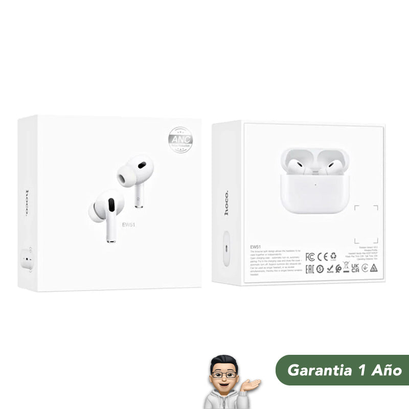 HOCO EW51 Audífonos TWS con ANC (Tipo Airpods Pro 2)