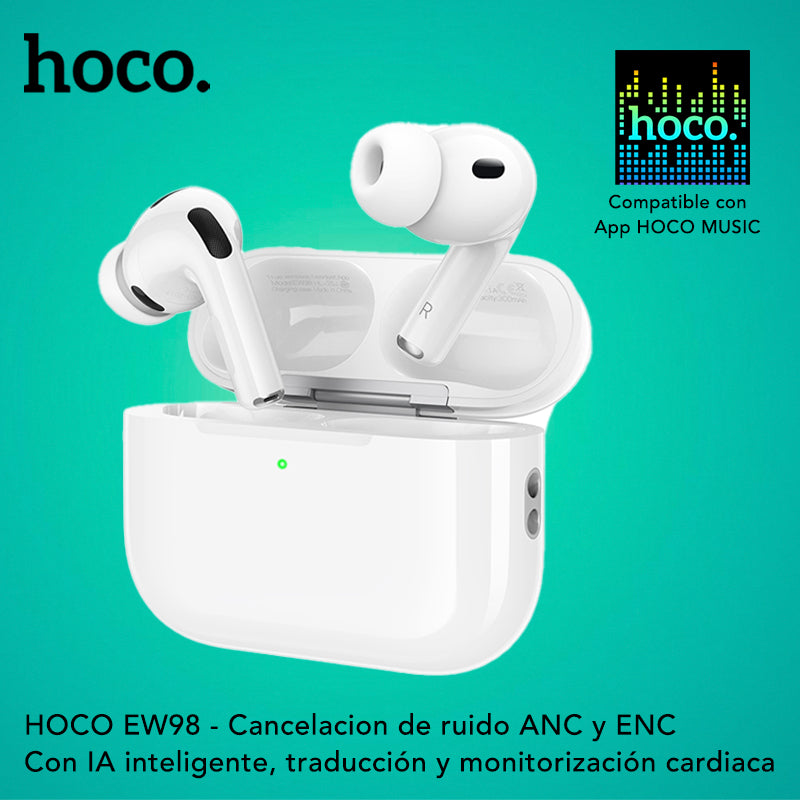 HOCO EW98 Audífonos TWS Traductor IA (Tipo Airpods Pro 3)
