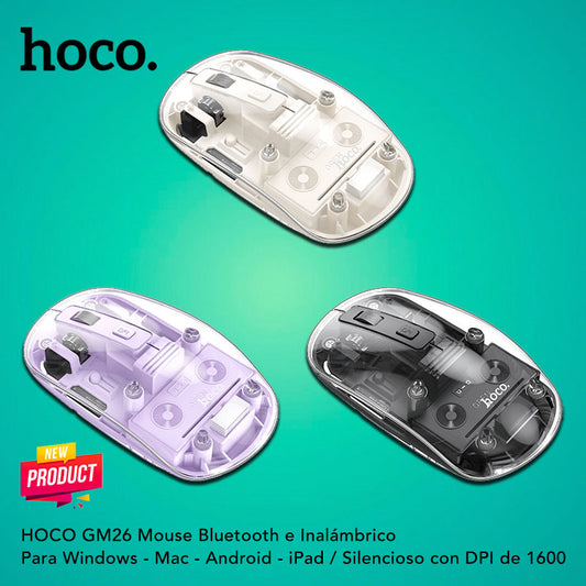 HOCO GM26 Mouse inalámbrico y Bluetooth