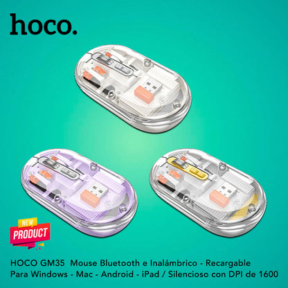 HOCO GM35 Mouse inalámbrico y Bluetooth