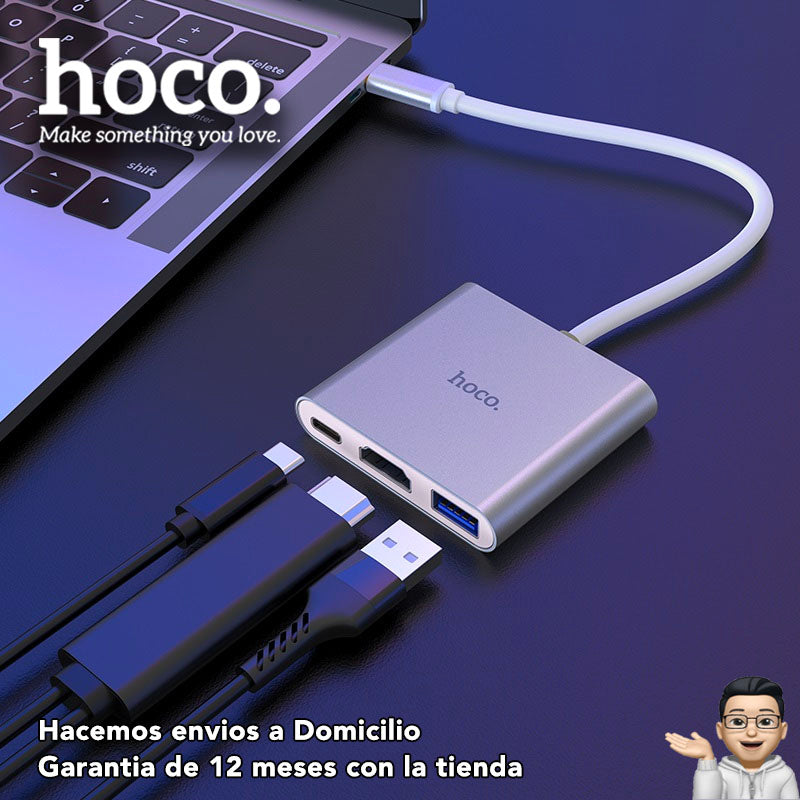 HOCO HB14 Adaptador HUB Tipo-C 3en1