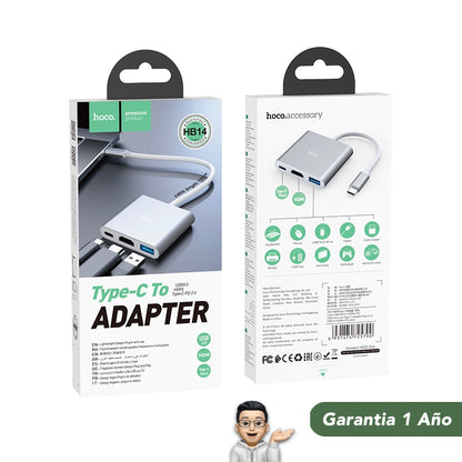HOCO HB14 Adaptador HUB Tipo-C 3en1