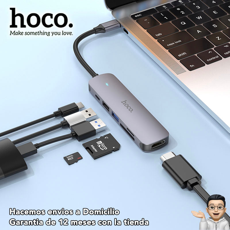 HOCO HB28 Adaptador HUB Tipo-C 6en1