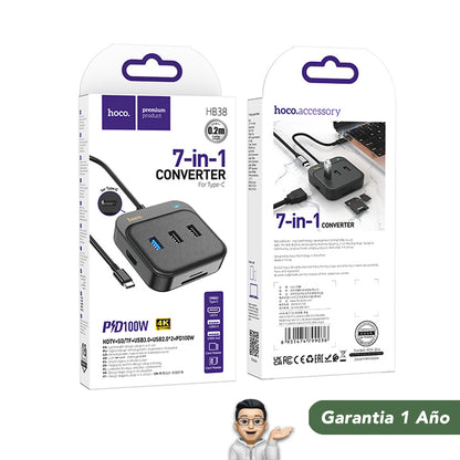 HOCO HB38 Adaptador HUB Tipo-C 7en1