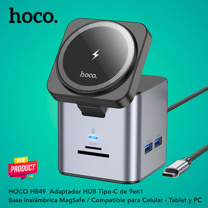 HOCO HB49 Adaptador HUB Tipo-C 9en1
