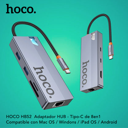 HOCO HB52 Adaptador HUB Tipo-C 8en1