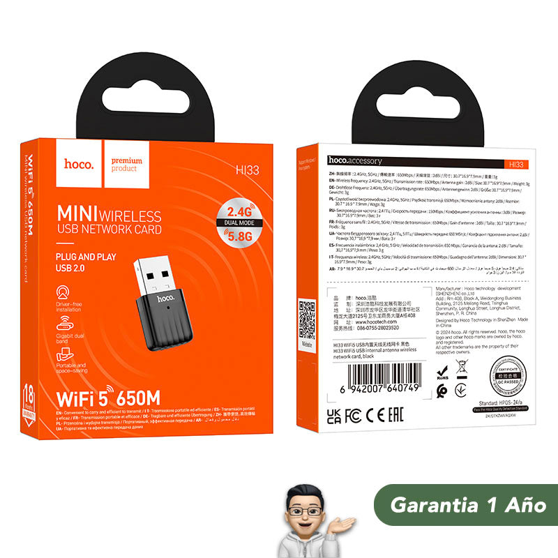 HOCO HI33 Adaptador USB WiFi 5