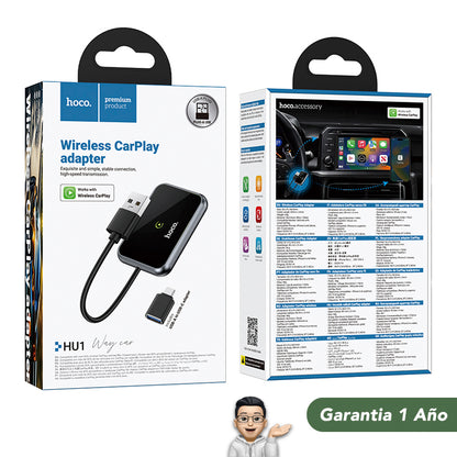 HOCO HU1 Adaptador inalámbrico CarPlay para auto