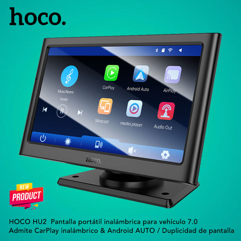 HOCO HU2 Pantalla portátil inalámbrica para auto