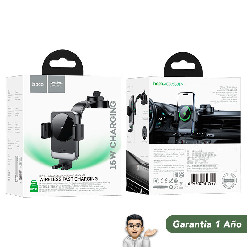 HOCO HW14  Soporte con carga inalámbrica rápida