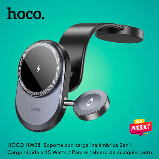 HOCO HW28 Soporte con carga inalámbrica 2en1