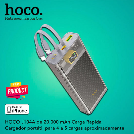 HOCO J104A de 20000 mAh Carga rápida con cable