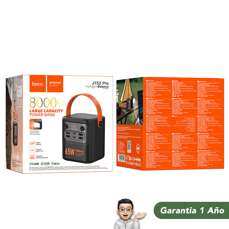 HOCO J152 pro de 80000 mAh Carga rápida 65 Watts