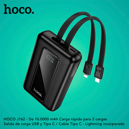 HOCO J162 de 10000 mAh Carga Rápida con Cable