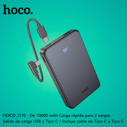 HOCO J170 de 10000 mAh Carga Rápida